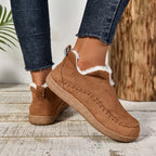 Women Winter Snow Boots Velvet PU Shaft Short Plush Insole Rubber Sole