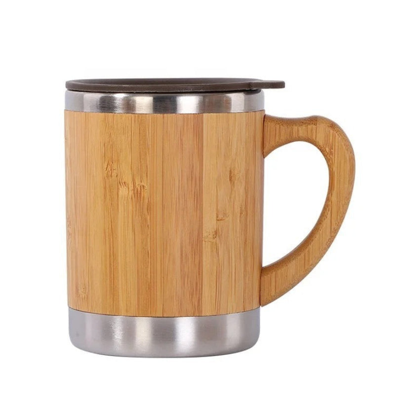 Women's Insulated Coffee Mug - Eco-Friendly Bamboo & Stainless Steel 0
