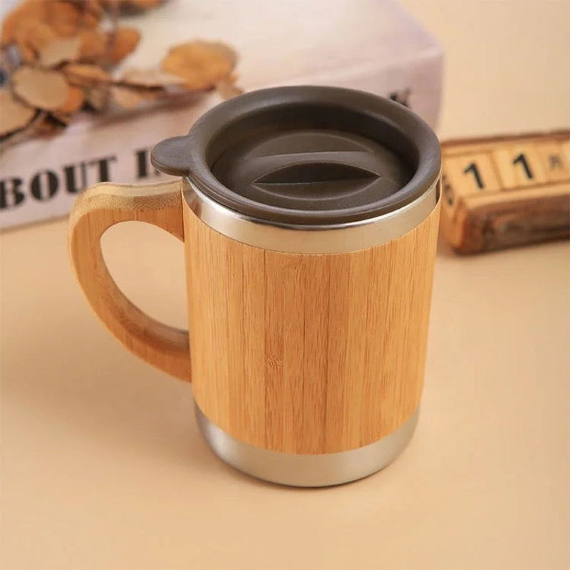 Women's Insulated Coffee Mug - Eco-Friendly Bamboo & Stainless Steel 2
