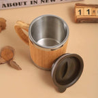 Women's Insulated Coffee Mug - Eco-Friendly Bamboo & Stainless Steel 3