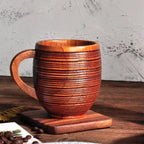 Wood Mug - Hand-Carved Wooden Coffee Mug with Ergonomic Design 3