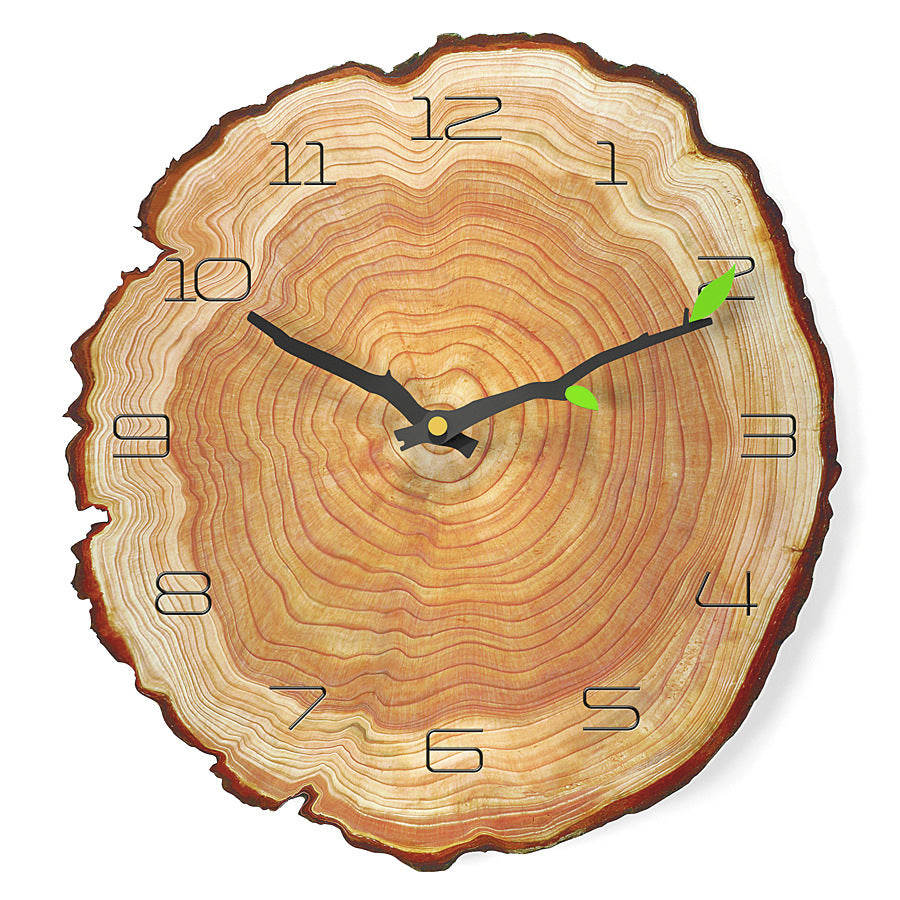 Wood Textured Silent Wall Clock - Unique Modern Wall Clock Decor 0