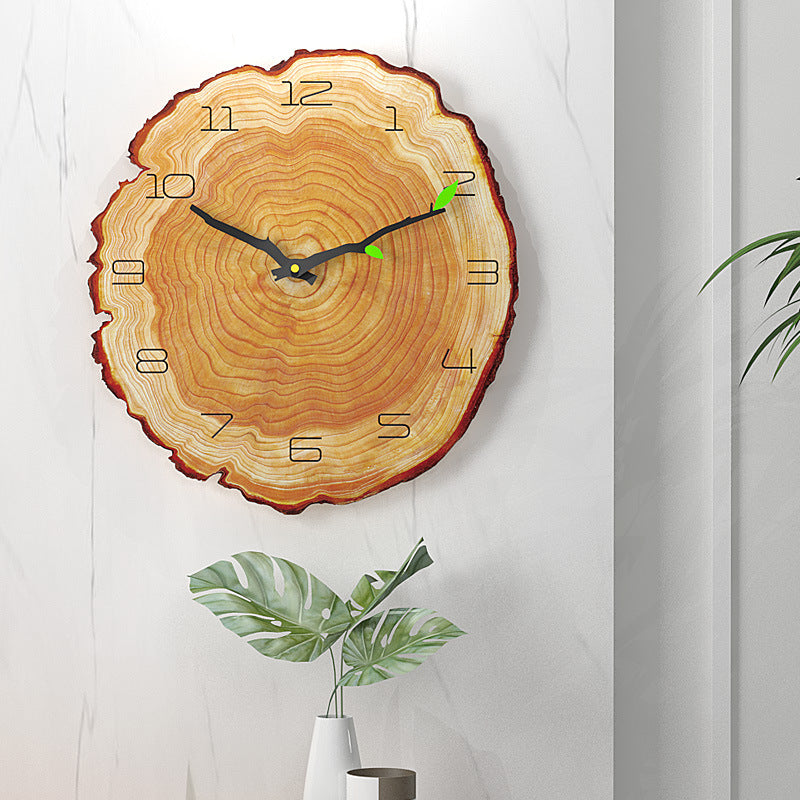 Wood Textured Silent Wall Clock - Unique Modern Wall Clock Decor 4