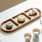 Wood Tray Serving Tray with Handles - 3 Compartments for Organized Serving 1