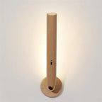 Wooden wall-mounted light fixture on a white background