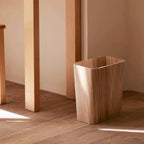 Wooden-Style Kitchen Trash Can - Elegant Design with Rotating Lid 5