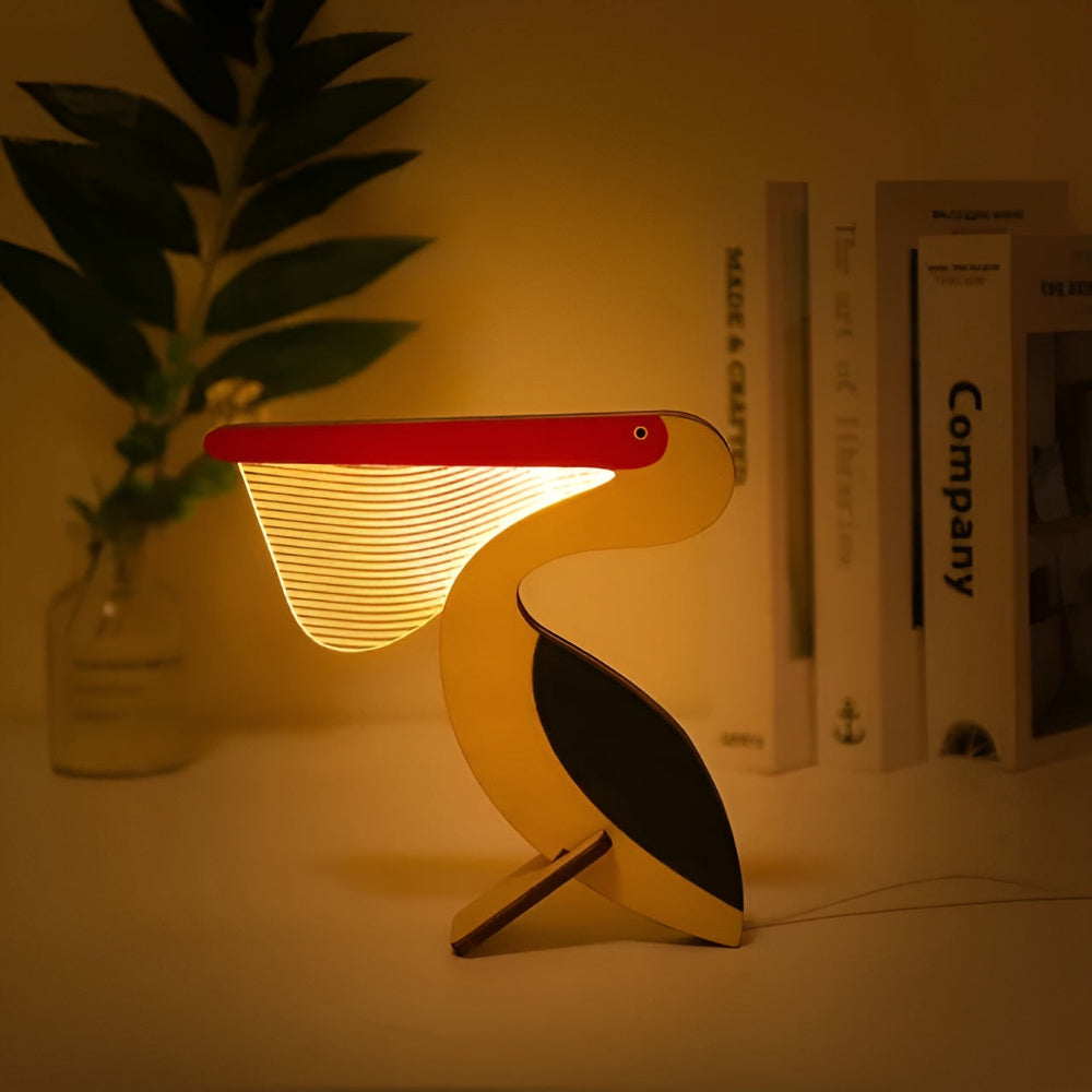 Wooden Animal Table Lamp for Kids – Cute LED Night Light with Touch Switch, Durable Acrylic and Wood, Cozy Bedroom Decor 2