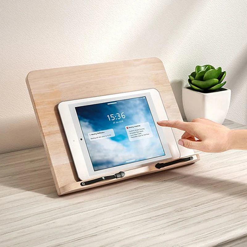Wooden Book Stand - Adjustable Holder for Hands-Free Reading 2