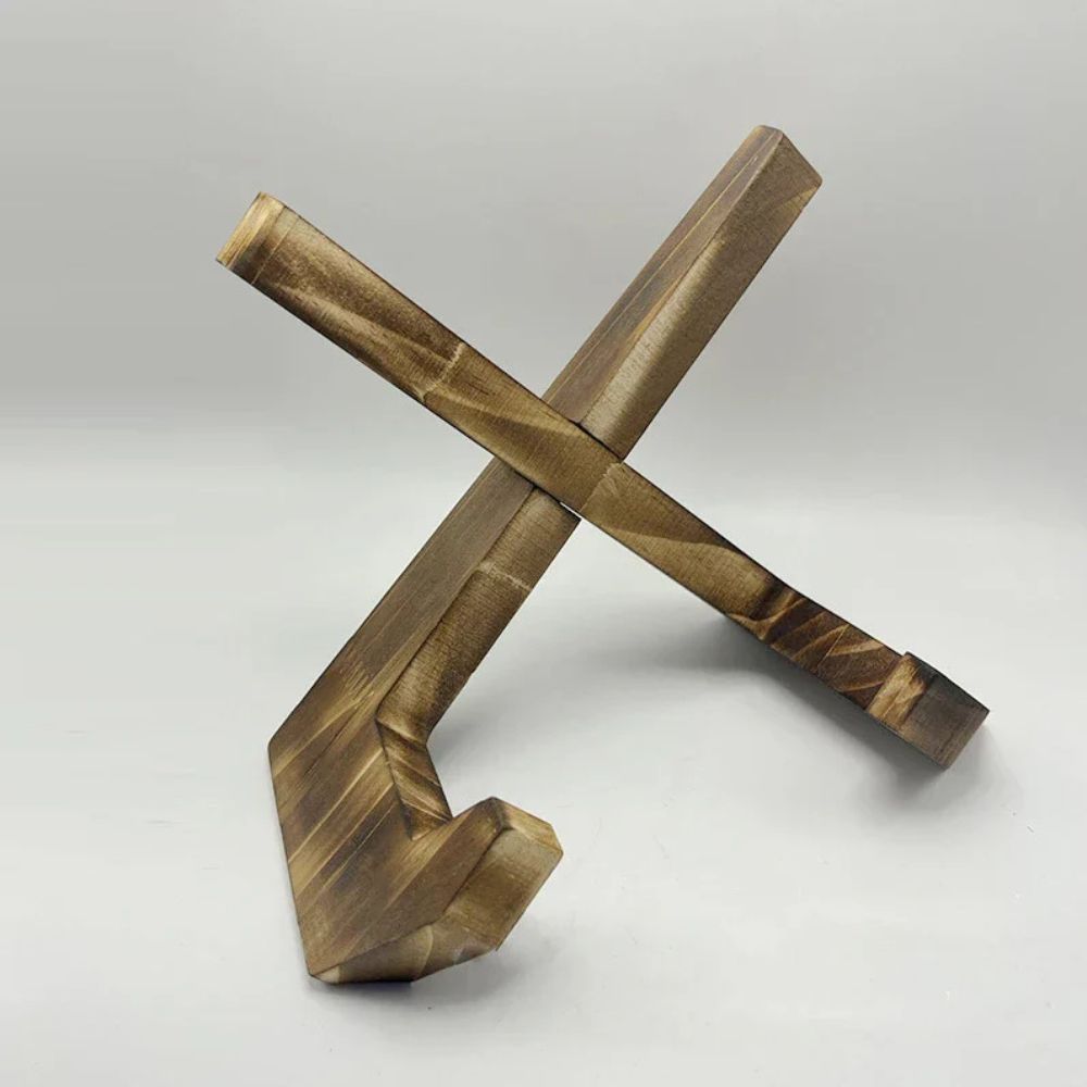 Wooden Book Stand - Durable X-Frame Design for Desk Use 3