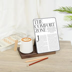 Wooden Book Stand - Ergonomic Design with Integrated Drink Holder 1