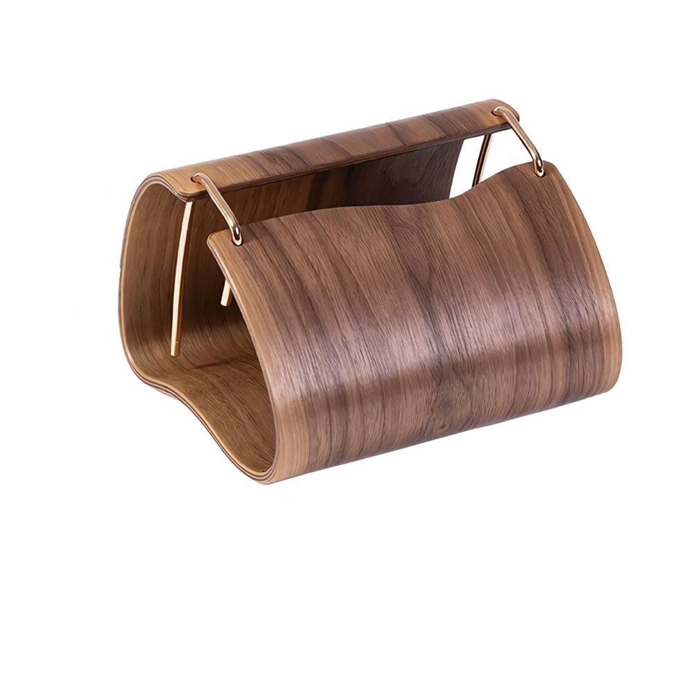 Wooden Brass Tissue Box Cover - Durable Walnut with Easy Access 9