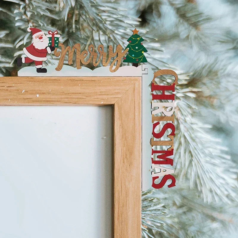Wooden Christmas Frame - Customizable Holiday Decoration for Doors 4