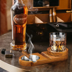 Wooden Cigar Ashtray with Whiskey Glass Holder - Elegant & Practical Design 5