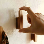 Wooden Coat Hooks Set of 4 Wall Mounted 10 x 2 cm 5
