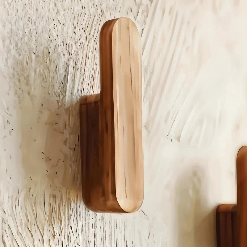 Wooden Coat Hooks Set of 4 Wall Mounted 10 x 2 cm 4