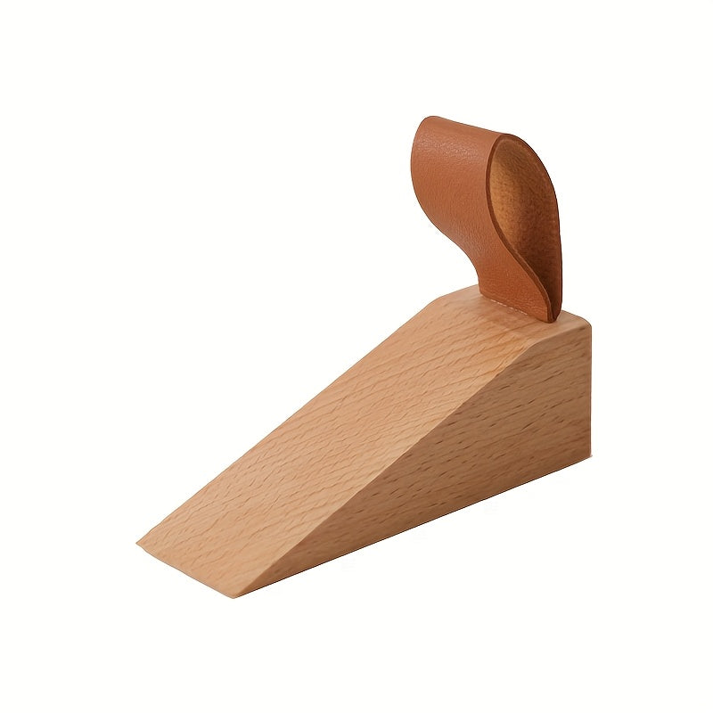 Wooden Doorstop - Stylish Floor Mount with Non-Slip Stability 0