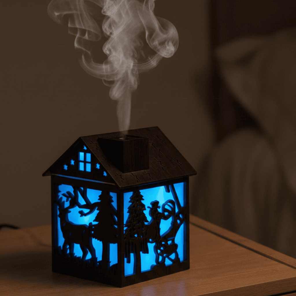 Wooden House Humidifier - Ultrasonic Air Humidifier for Bedroom Relaxation 0