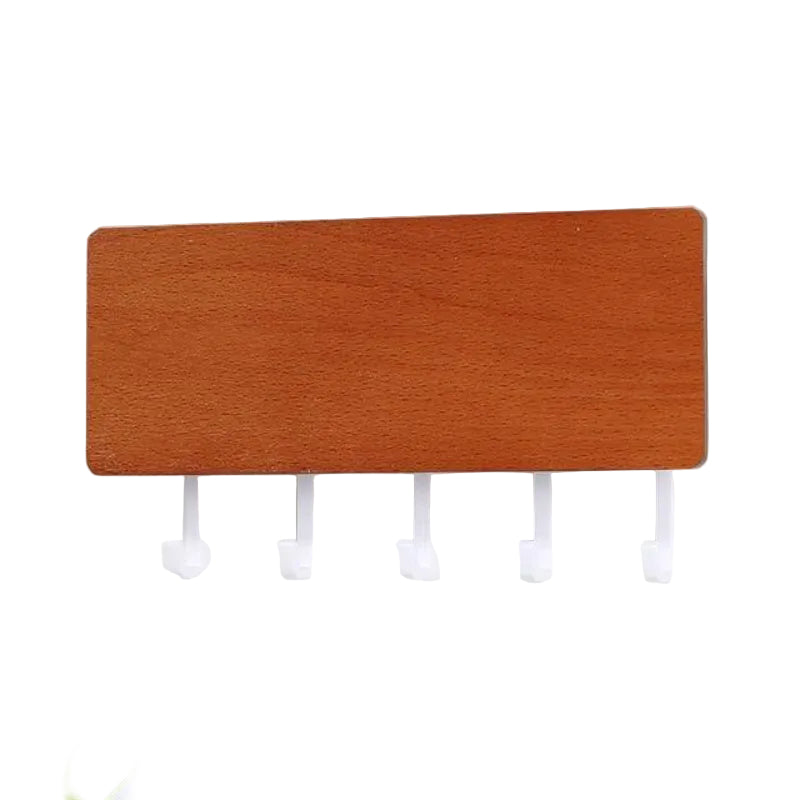 Wooden Key Holder for Wall - Durable 5-Hook Key Organizer with Tray 11