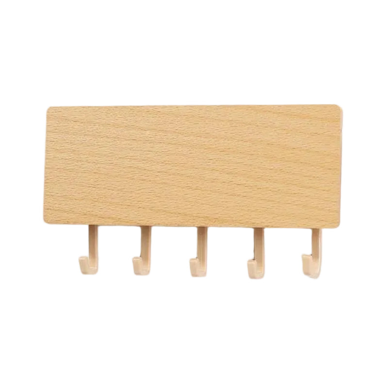 Wooden Key Holder for Wall - Durable 5-Hook Key Organizer with Tray 14