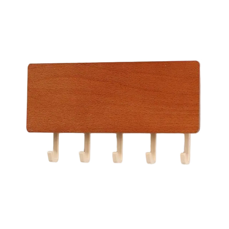 Wooden Key Holder for Wall - Durable 5-Hook Key Organizer with Tray 15