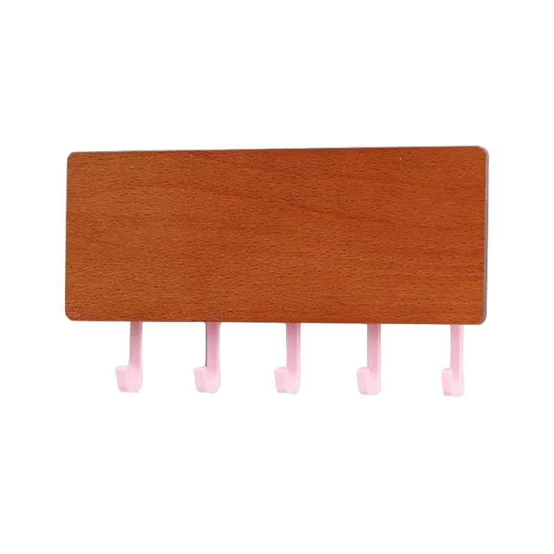 Wooden Key Holder for Wall - Durable 5-Hook Key Organizer with Tray 16