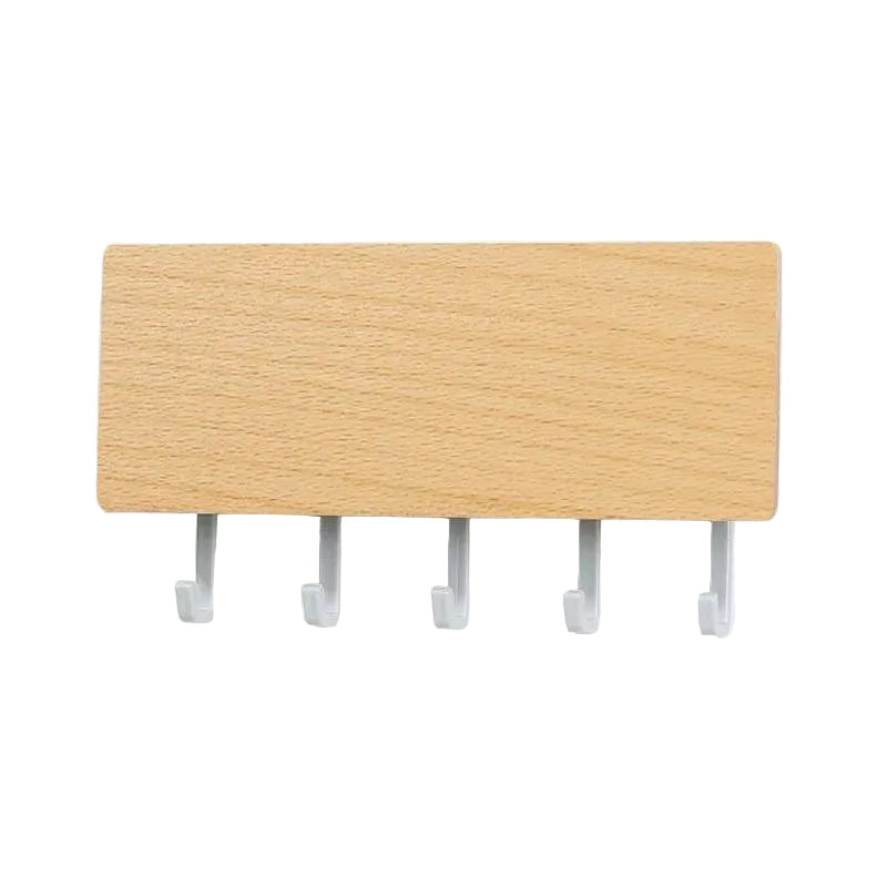 Wooden Key Holder for Wall - Durable 5-Hook Key Organizer with Tray 19