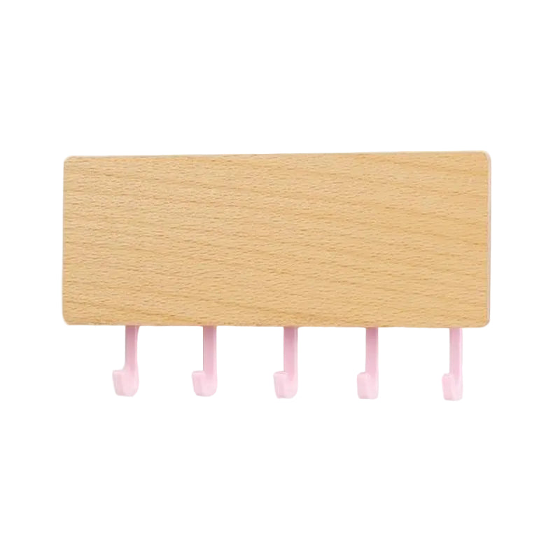 Wooden Key Holder for Wall - Durable 5-Hook Key Organizer with Tray 20