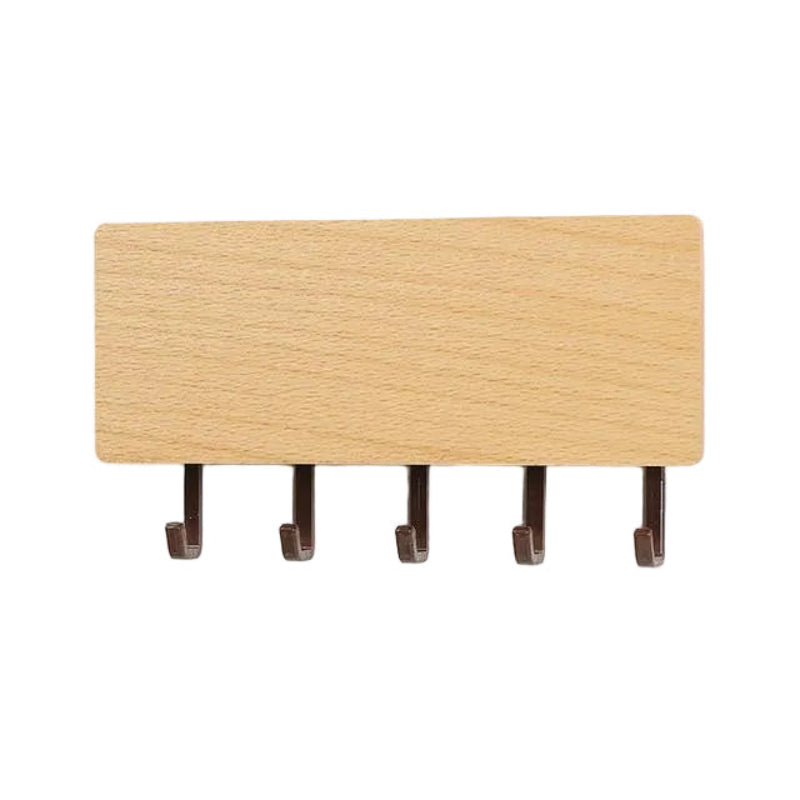 Wooden Key Holder for Wall - Durable 5-Hook Key Organizer with Tray 9