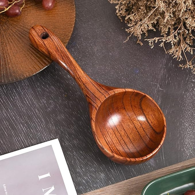 Wooden Kitchen Scoop - Durable Phoebe Wood & Ergonomic Handle 4