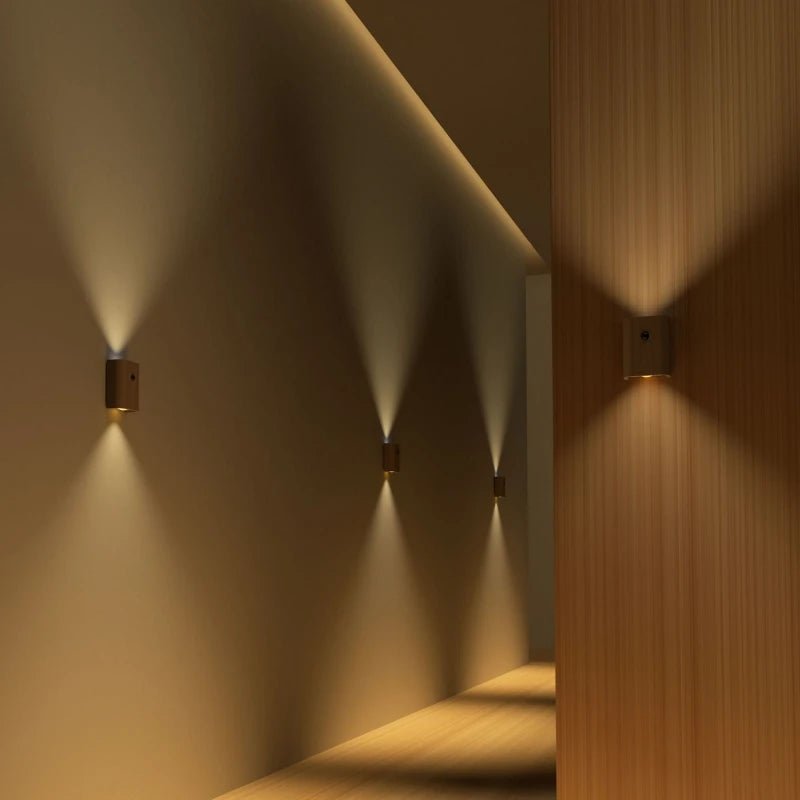 Wooden Motion Sensor Lamp – Elegant LED Lighting with Rechargeable Battery for Home Use, Compact Design for Nightstands and Cabinets 2