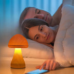 Wooden Mushroom Lamp - USB-C Rechargeable LED Table Lamp with Adjustable Lighting 2