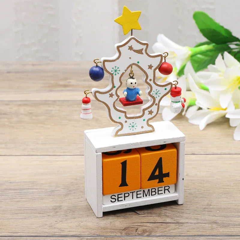 Christmas Countdown Calendar, Santa Claus Theme, Tabletop Display, Movable Date Blocks 1