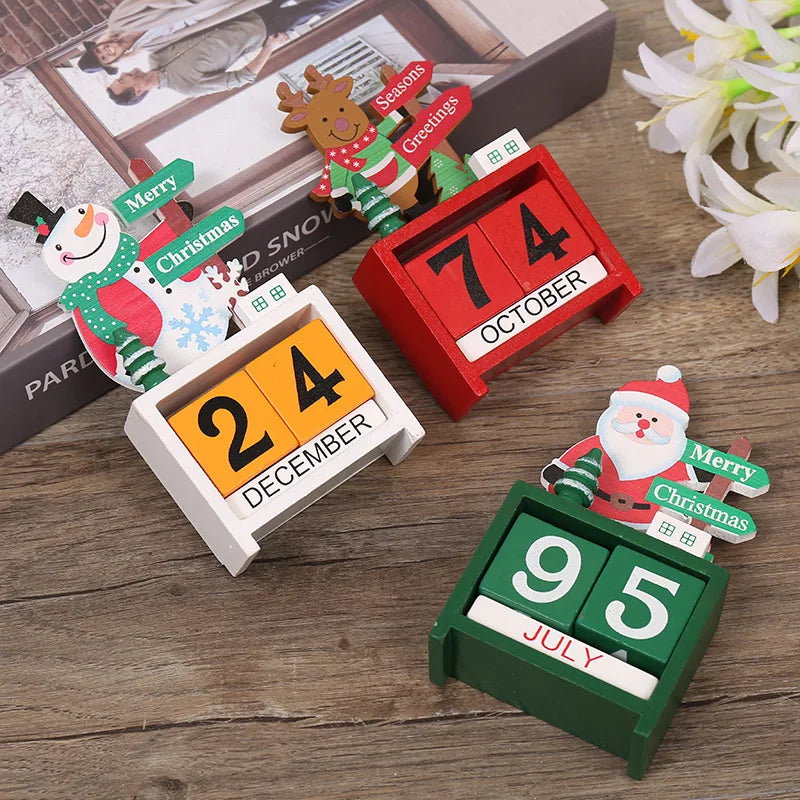  Christmas Countdown Calendar, Santa Claus Theme, Tabletop Display, Movable Date Blocks 2