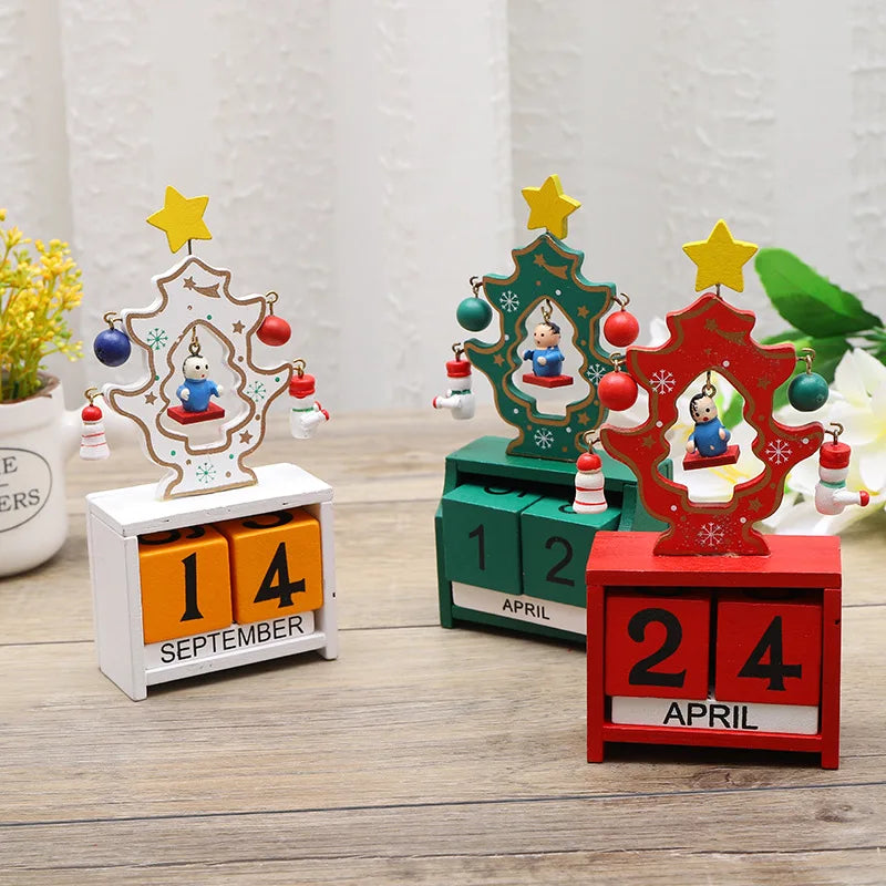  Christmas Countdown Calendar, Santa Claus Theme, Tabletop Display, Movable Date Blocks 4