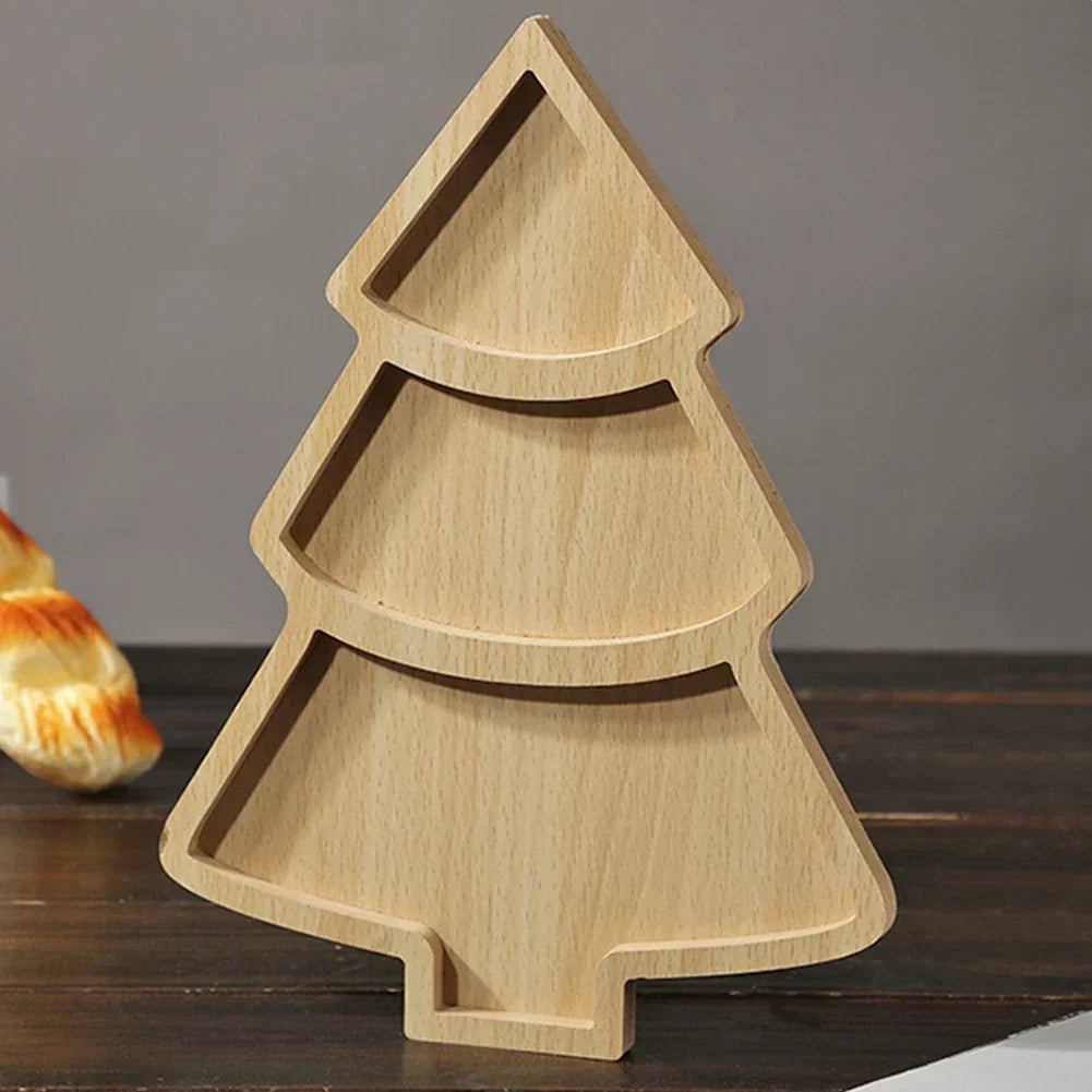 Wooden Serving Board - Eco-Friendly Christmas Tree Design for Festive Use 3