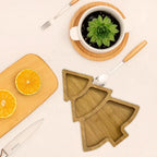 Wooden Serving Board - Eco-Friendly Christmas Tree Design for Festive Use 4