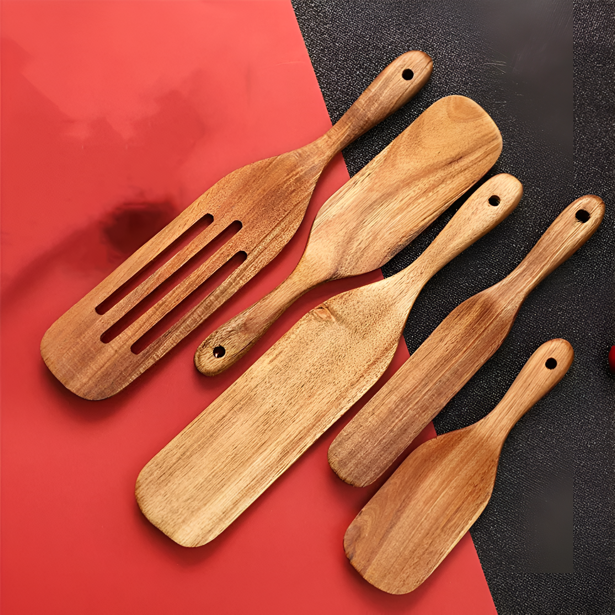 Wooden Spatula Set - Durable Cooking Utensils with Ergonomic Design 1