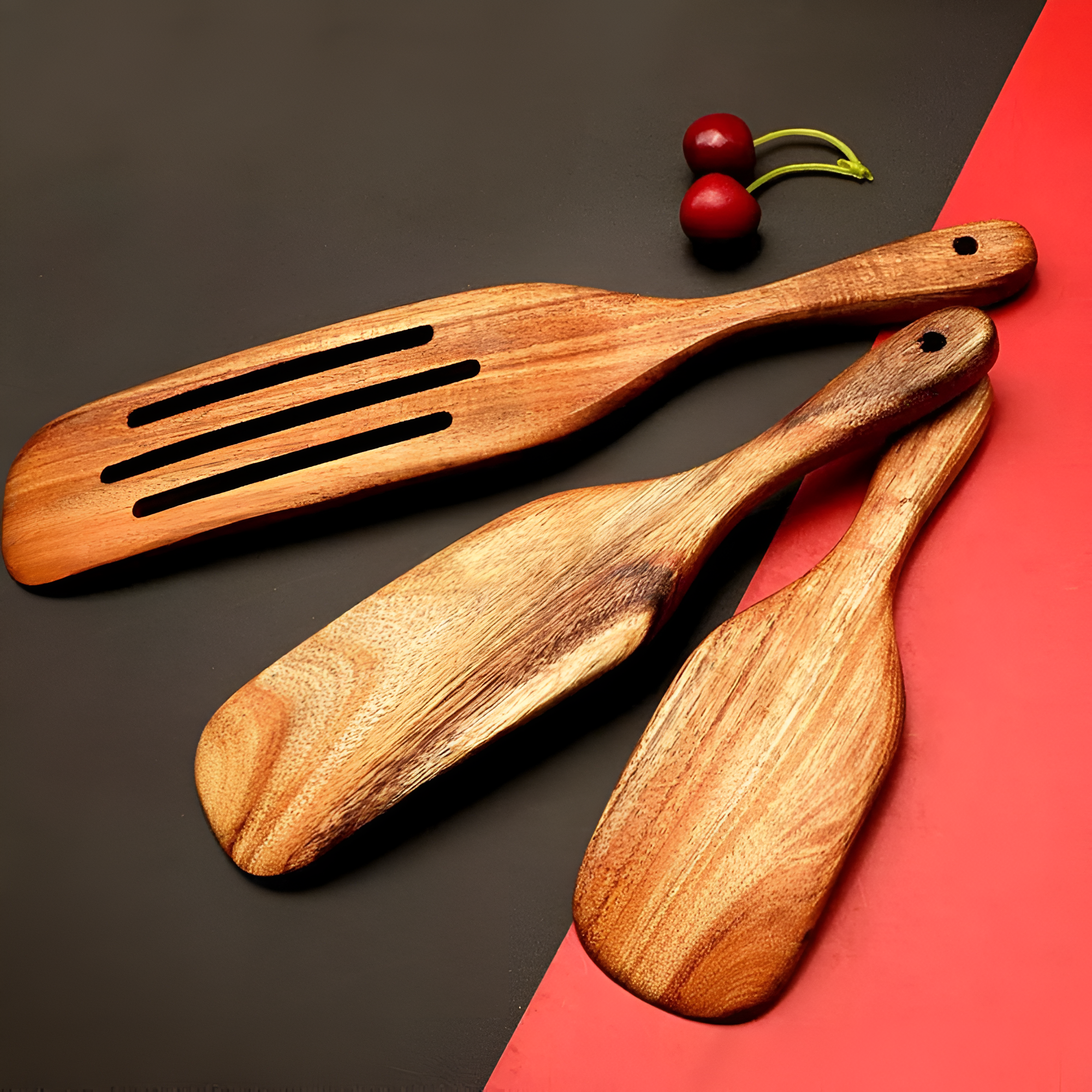 Wooden Spatula Set - Durable Cooking Utensils with Ergonomic Design 4