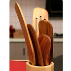 Wooden Spatula Set - Durable Cooking Utensils with Ergonomic Design 6