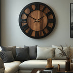 Wooden Wall Clock - Silent Movement & Elegant Open Hand Decor 1