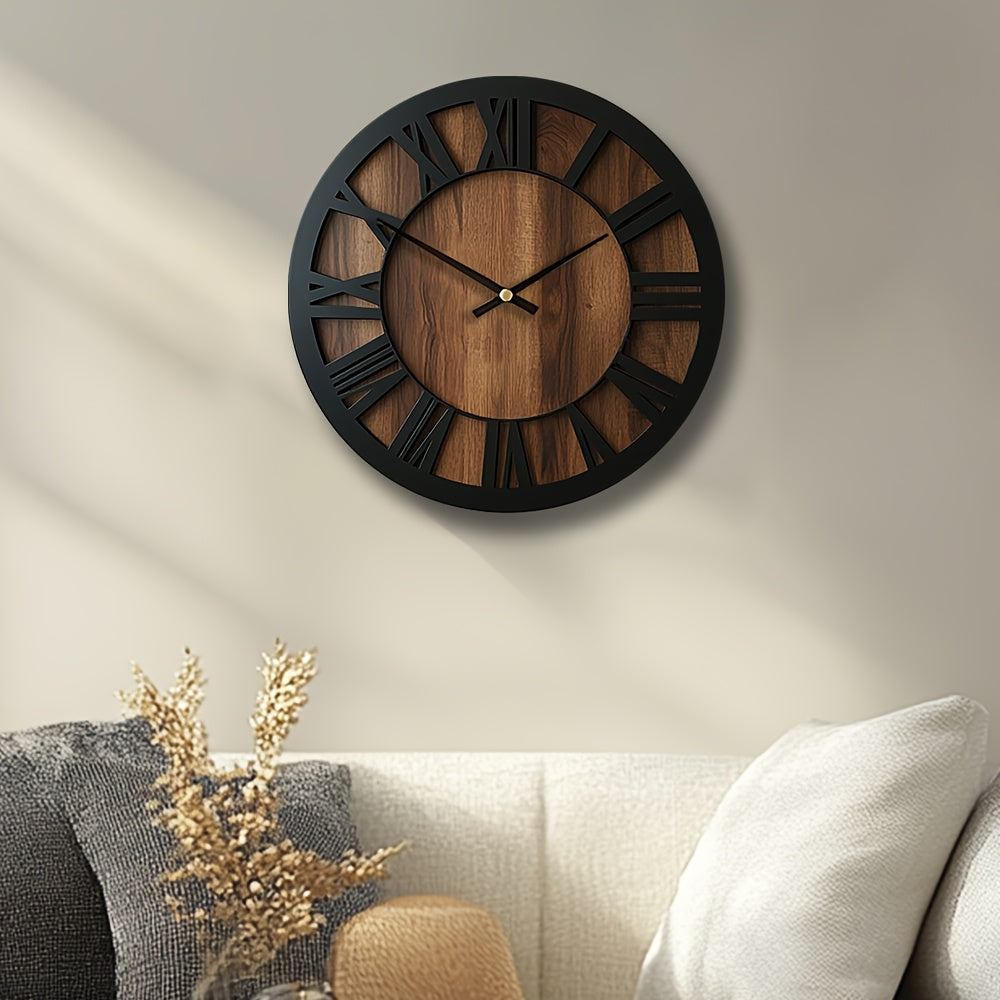 Wooden Wall Clock - Silent Movement & Elegant Open Hand Decor 8