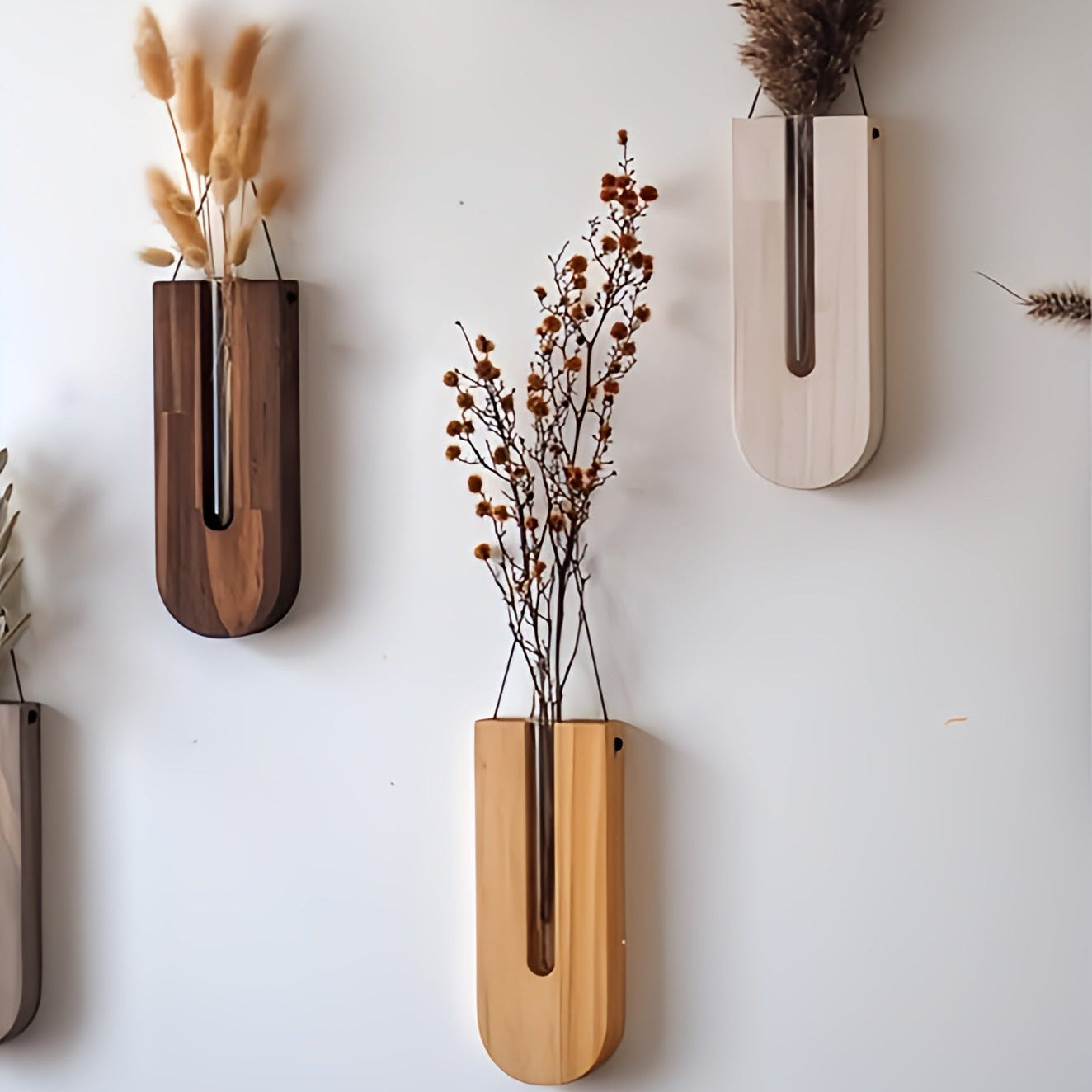 Wooden Wall Plant Holder Set - Stylish Indoor Wall Planters for Houseplants 1