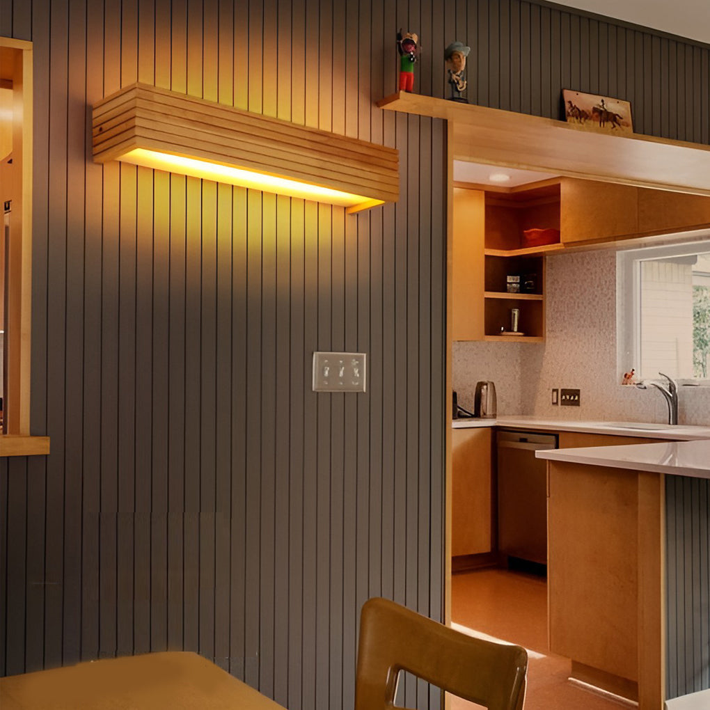 Woodland Glow Wall Sconce - Natural Wood Design with Warm LED Lighting 3