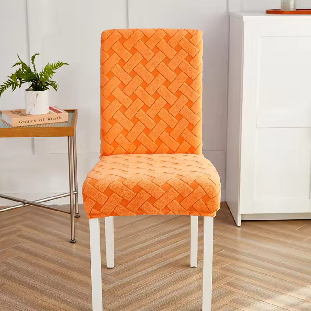 Woven Guard Dining Chair Covers - Stretchable Jacquard for Protection 3