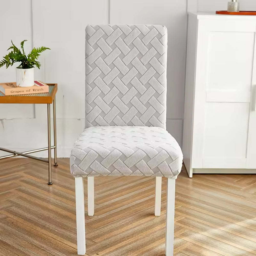 Woven Guard Dining Chair Covers - Stretchable Jacquard for Protection 8