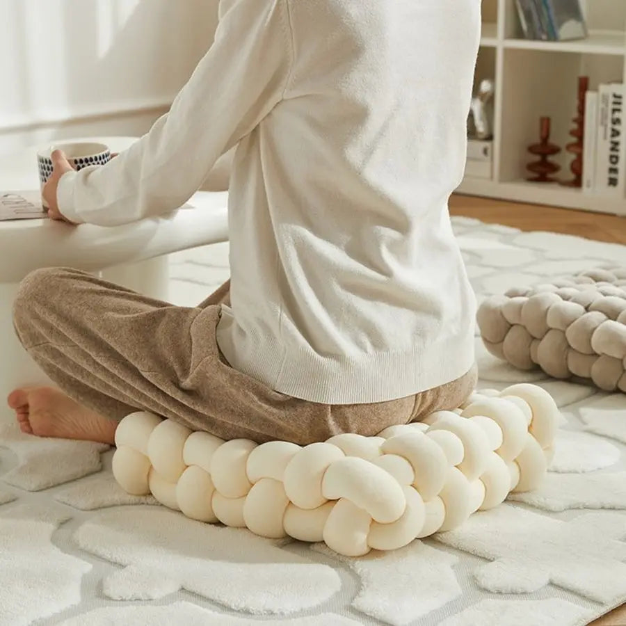 Knot Pillow Velvety Fabric PP Cotton Filled Decorative Cushion 2