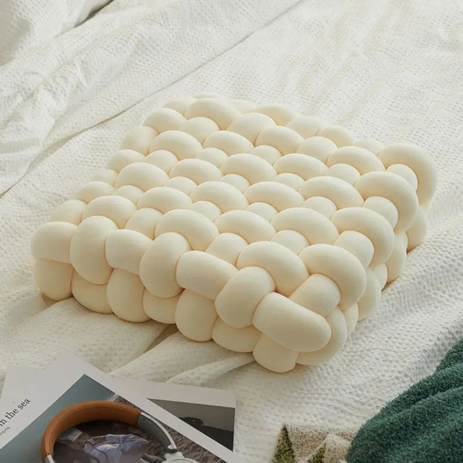 Knot Pillow Velvety Fabric PP Cotton Filled Decorative Cushion 3