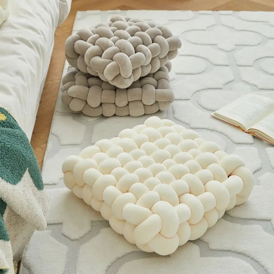 Knot Pillow Velvety Fabric PP Cotton Filled Decorative Cushion 6
