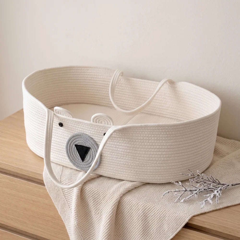 Woven Moses Basket - Durable, Breathable Baby Bassinet 6