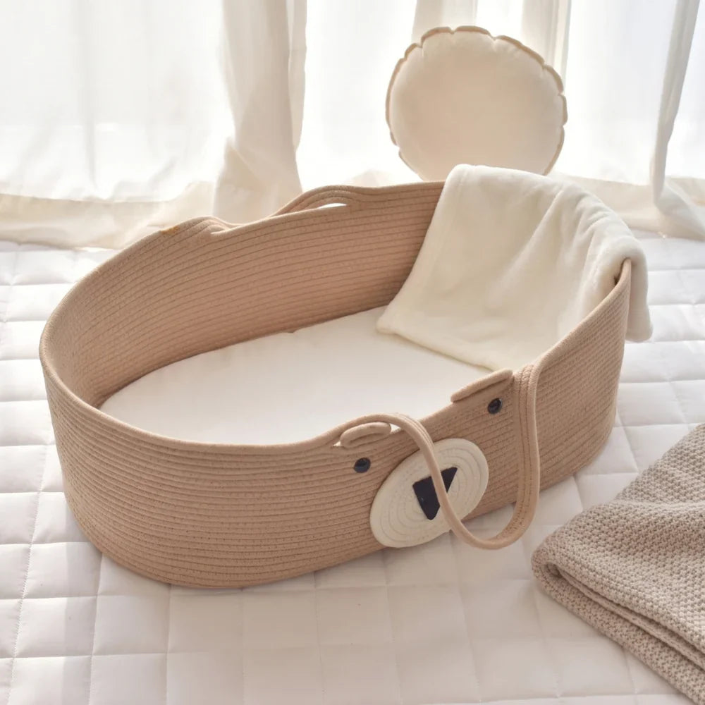 Woven Moses Basket - Durable, Breathable Baby Bassinet 7